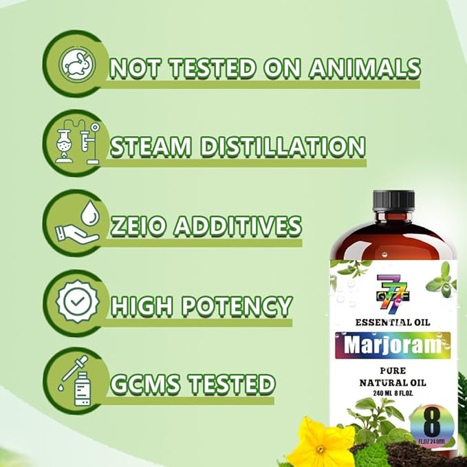 Marjoram Essential Oil (8 oz / 240 ml) – Marjoram Oils for diffusers, humidifiers, Home Baths, Cleaning Products, Yoga, DIY Soaps and DIY Scented Candles