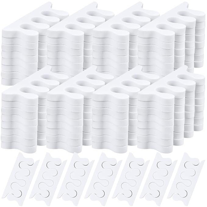 Mumufy 500 Pcs (250 Pairs) Sponge Toe Separators Pedicure Tool Kit Soft Toe Spacers for Pedicures Spreaders Finger Dividers for Women Men Feet Nail Manicure Toenails Art Painting Polish Spa(White)