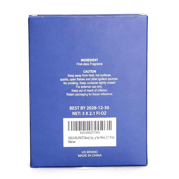 Body Spray For Men, 2.1 Fl Oz/60 ML, Travel Size 3-Pack Set