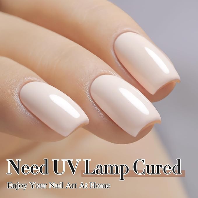 Double Rhythm 15ML Gel Polish Pure Sheer Same Color Same Bottle Soak Off Gel Polish Art Manicure Salon DIY at Home for Women (Pink White-A1479)