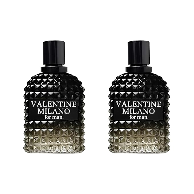 Mens Cologne, Valentine Milano Eau de Parfum Spray for Men – 3.4 Fl. Oz | Amber Wood Scent | Long Lasting Fragrance Inspired by Designer Cologne - (2 Pack)