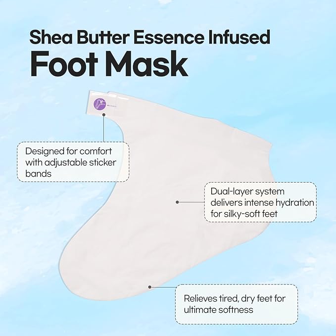 Epielle Intensive Repairing Foot Mask 6 Pairs, Deep Moisturizing Socks for Dry, Cracked Feet, Self Care Gifts for Women, Spa Kit, Stocking Stuffers, Thanksgiving Essentials