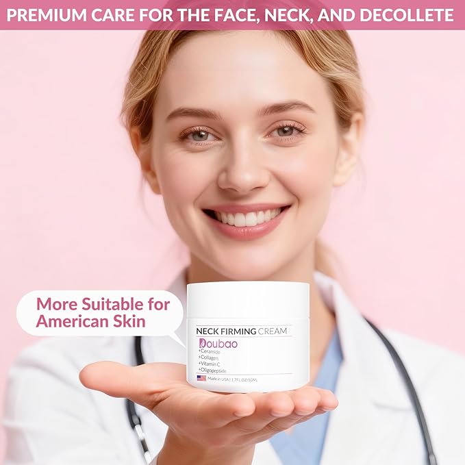 Anti-Aging Moisturizer Face Cream with Collagen, Neck Creams for Tightening and Firming - Made in USA, Day & Night Facial Skin Care Wrinkle Cream, Instant Lift Cream for Neck Face Décolleté -1.7fl. oz