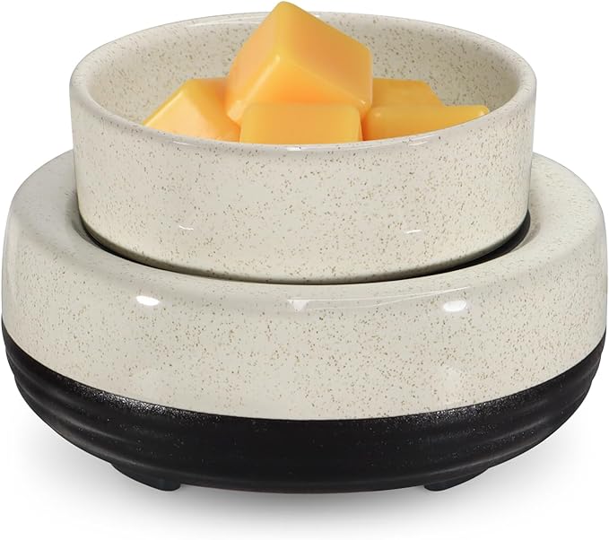 Wax Melts Warmer, Ceramic Candle Melter Melting Wax 3-in-1 Oil Burner Electric Fits Yankee Large Jar, Scented Candle Holder for Home Decor Gifts for Mom Grandma Women Girls