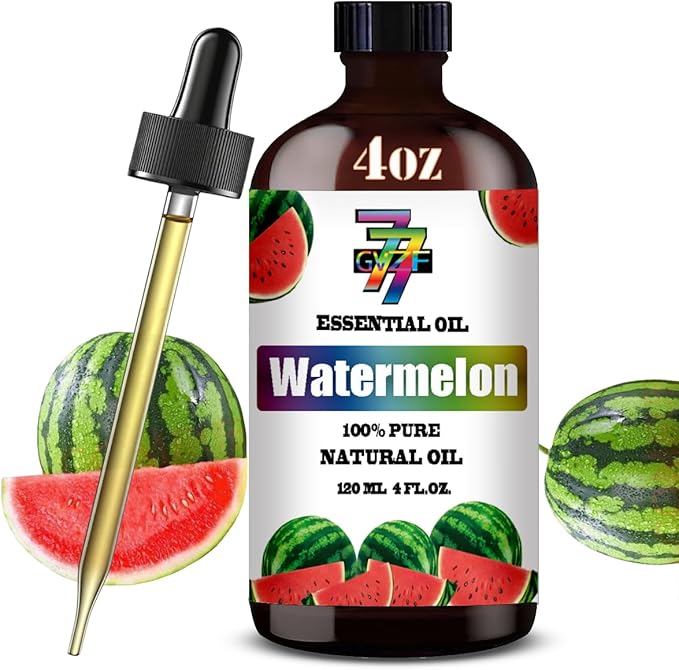 Watermelon Essential Oil (4 oz/120 ml) — Watermelon Oils for Aromatherapy, diffusers, humidifiers, Home fragrances, DIY Skincare, soap Making, DIY Candle Making, Relaxation, Yoga, and Meditation