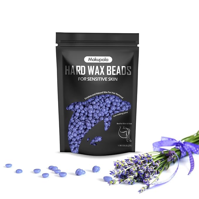 Hard Wax Beads, 16oz Scented Brazilian Waxing Bead for Sensitive Skin, Bikini, Body, Face, Coarse Hair Removal Wax Bead, Stripless Wax Bean, Women Men Beginner-Friendly Home Waxing Kit