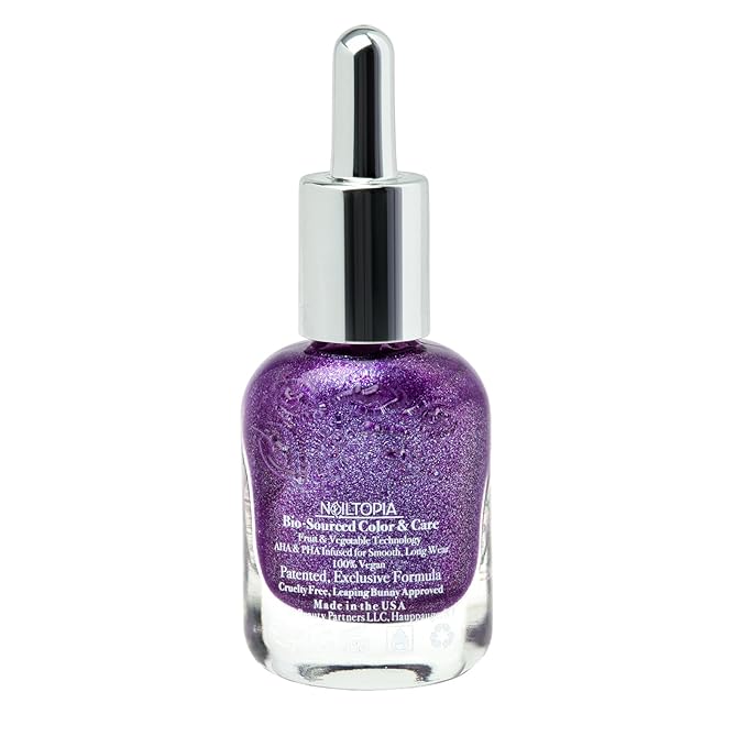 Nailtopia - Plant-Based Chip Free Nail Lacquer - Non Toxic, Bio-Sourced, Long-Lasting, Strengthening Polish - Jomo (Sheer Purple) - 0.41oz