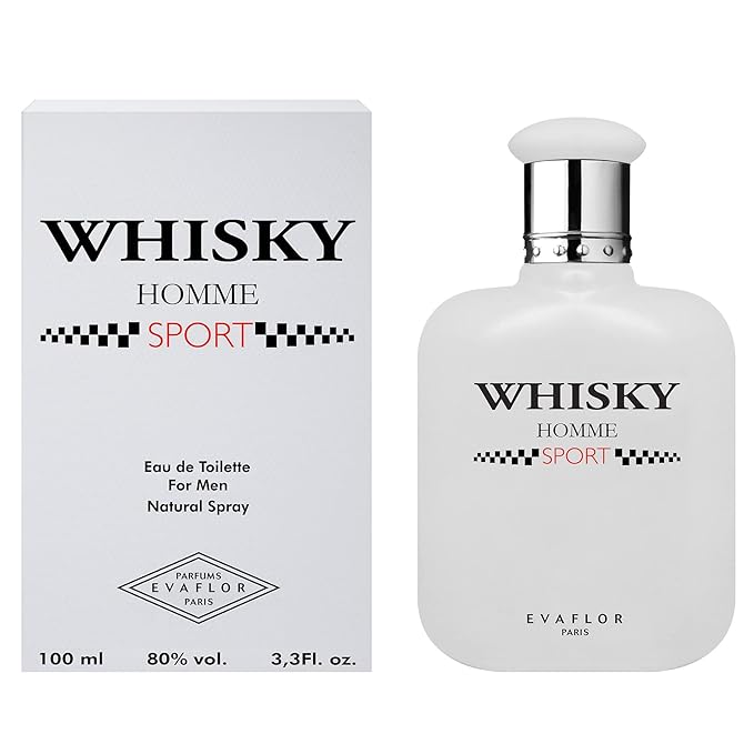 EVAFLORPARIS WHISKY SPORT Eau de Toilette for Men – Fresh and Energizing Scent with Mandarin, Ginger and Amber – For the Dynamic and Competitive Man – Made in France 3.4 Fl Oz
