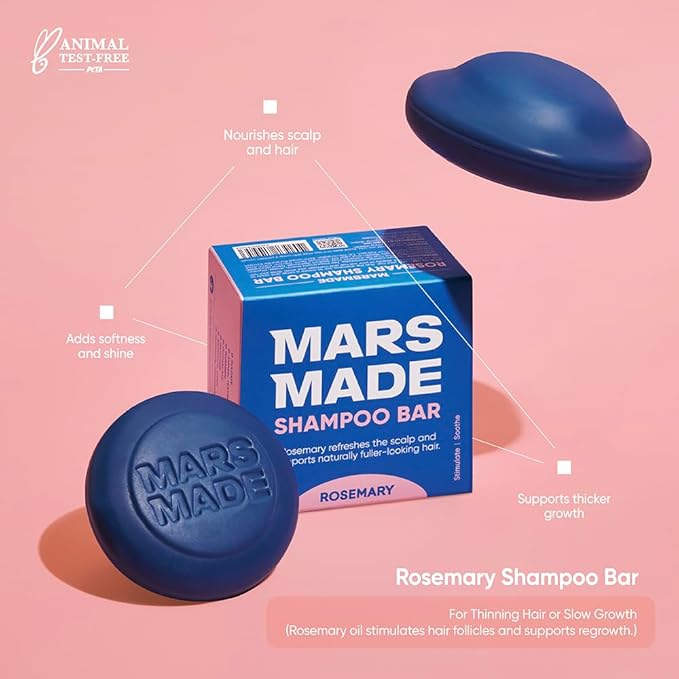 Rosemary Shampoo Bar 2.0 - Hydrating & Moisturizing Natural Hair Soap Bar Shampoo for Hair Volume & Scalp Nourishment - Bathing Soap Solid Shampoo for All Hair Types (120g, 4.23oz)