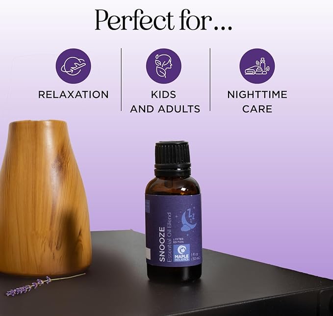 Sleep Essential Oil Blend for Diffuser - Snooze Blend Essential Oil for Sleep with Lavender Roman Chamomile Cedarwood and More - Aromatherapy Oil Blend for Peaceful Nighttime Relaxation