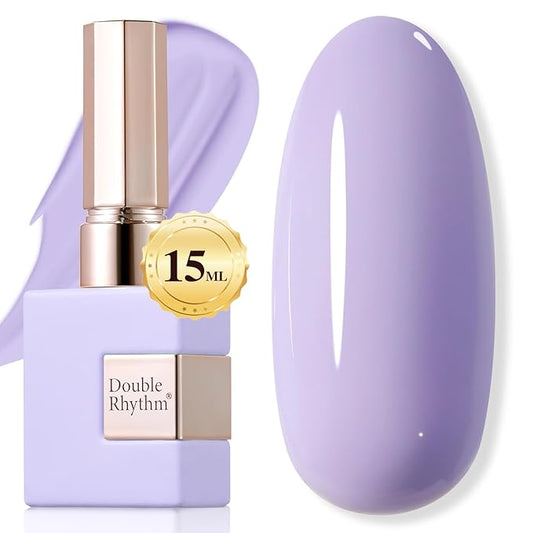 Double Rhythm 15ML Gel Nail Polish Pure Sheer Same Color Same Bottle Soak Off Gel Polish Art Manicure Salon DIY at Home for Women (Purple Lilac-A1388)