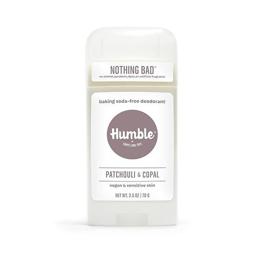 HUMBLE BRANDS Aluminum-Free Deodorant, Vegan and Cruelty- free, Formulated for Sensitive Skin, Patchouli & Copal, 2.5 Ounce (Pack of 1)