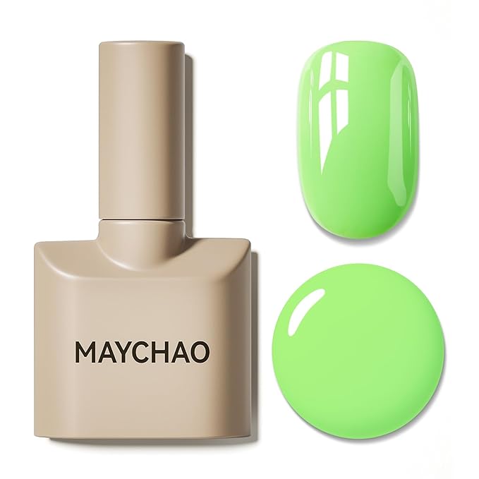 MAYCHAO 15ML Gel Nail Polish 1Pc Sour Apple Gel Polish Soak Off UV LED Nail Lamp Curing Nail Polish for Nail Art Manicure Salon DIY at Home, 0.5 OZ