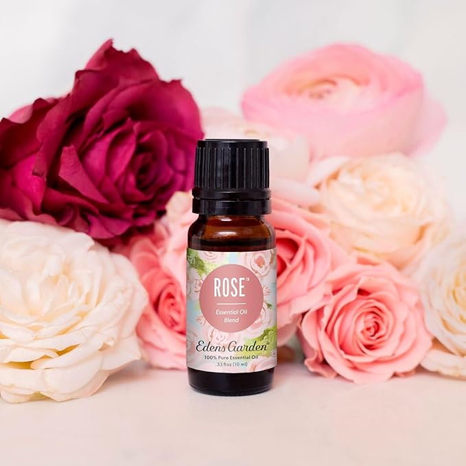 Edens Garden Rose Essential Oil Blend – 100% Pure Therapeutic Grade, Aromatherapy, Relaxation, Skin Therapy, Clean Perfume & Fragrance Alternative, Floral Aroma for Diffusers & DIY 10 ml (.33 fl oz)