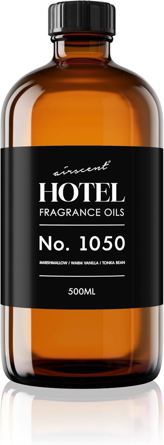 AirScent Warm Vanilla Ritzy Hotel Fragrance Oil No. 1050 - Marshmallow Vanilla Tonka Bean - Hotel Diffuser Oil for Ultrasonic and Waterless Diffusers and Crafting - 500 mL, 16.9 fl oz Glass Bottle
