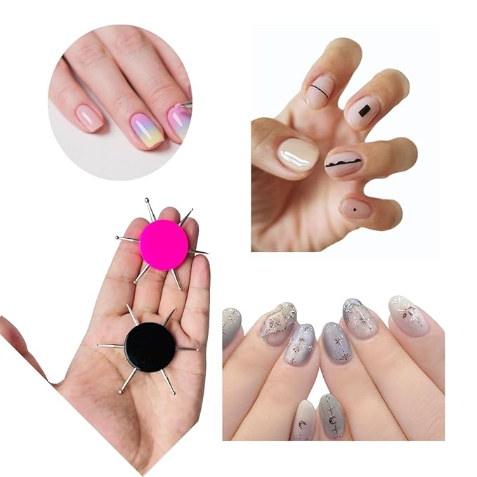 4Pcs Nail Dotting Tool 6 In 1 Circular, 12 Sizes Nail Design Dotting Pen, Multipurpose Manicure Pen for Pattern Tracing Stylus Dot Embossing, Professional Nail Salon or Home Use
