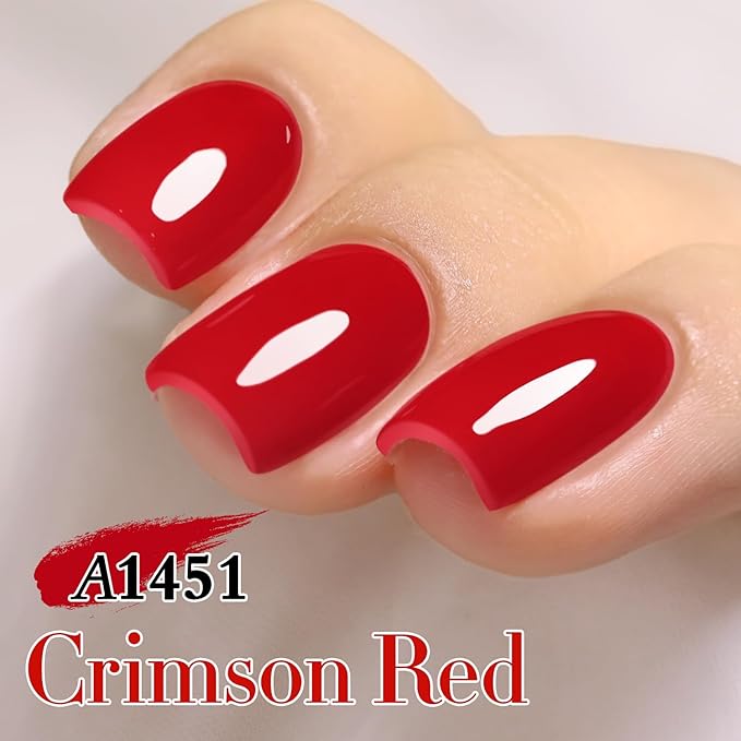 Double Rhythm 15ML Gel Nail Polish Pure Sheer Same Color Same Bottle Soak Off Gel Polish Art Manicure Salon DIY at Home for Women (Red Coral-A1451)