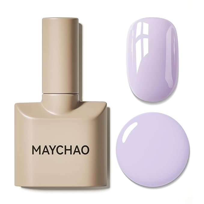 MAYCHAO 15ML Lilac Purple Gel Nail Polish 1Pc Gentle Purple Gel Polish Soak Off UV LED Nail Lamp Curing Nail Polish for Nail Art Manicure Salon DIY at Home, 0.5 OZ