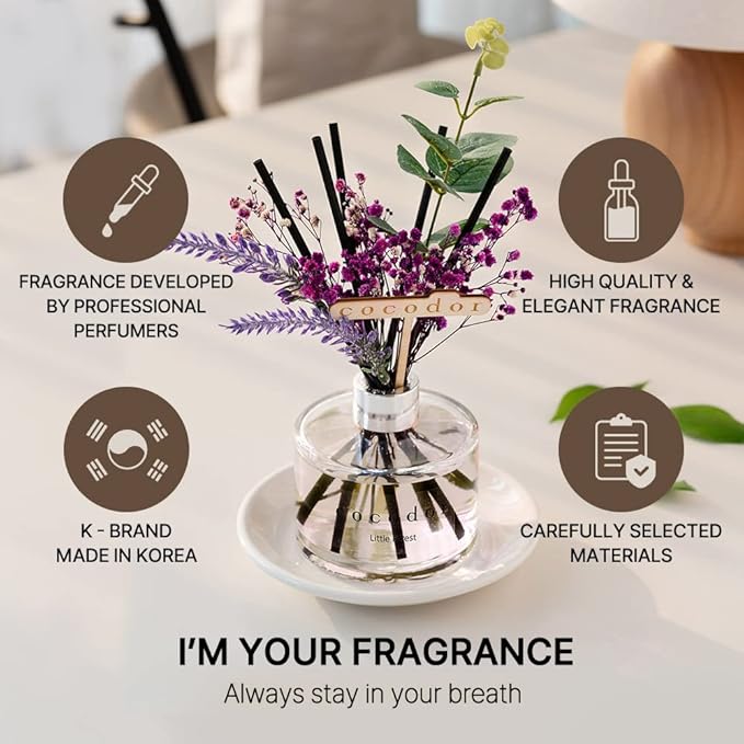 COCODOR Lavender Reed Diffuser/April Breeze/6.7oz/1Pack / Home Fragrance Scent Essential Oil Stick Diffuser for Bedroom Bathroom Home Decor for Women