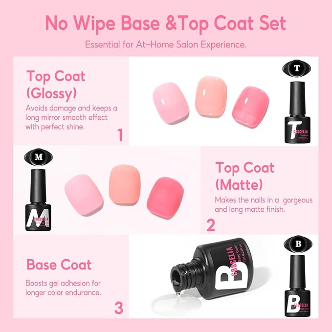 COSCELIA 25pcs Jelly Gel Nail Polish Set, 22 Fall Colors Jelly Gel Polish with 3pc Top Base Coat Brown Red Nude Pink Crystal Transparent Gel Polish French Nail Art Kit Christmas Gifts for Women