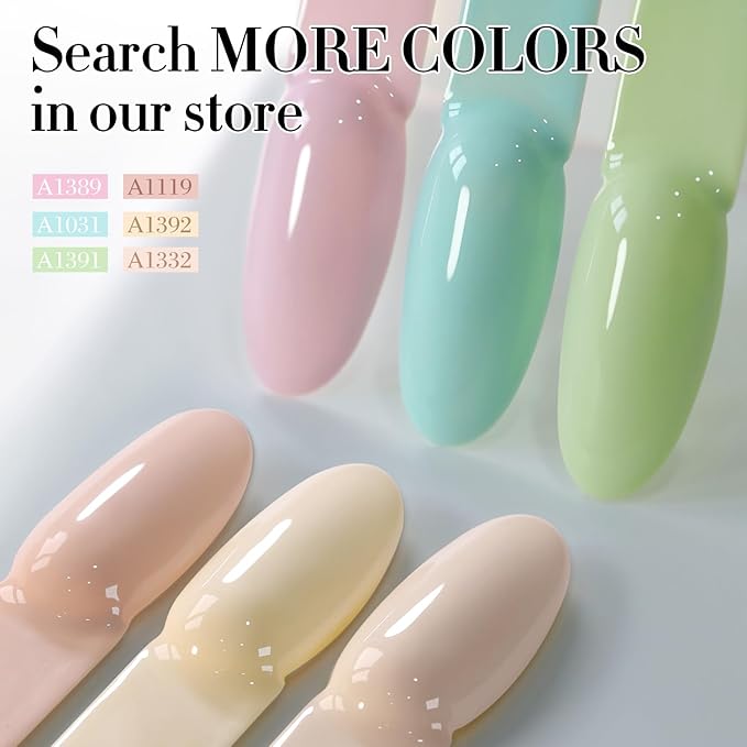 Double Rhythm 15ML Gel Nail Polish Pure Sheer Same Color Same Bottle Soak Off Gel Polish Art Manicure Salon DIY at Home for Women (Cream Nude Pink-A1332)