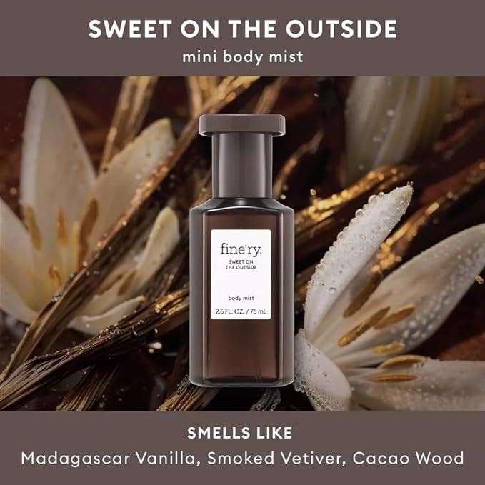Finery Sweet On the Outside Mini Body Mist | Women's Fragrance Spray 2.5 fl oz With Makeup Remover Pads Gift