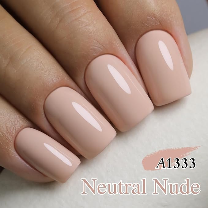 Double Rhythm 15ML Gel Nail Polish Pure Sheer Same Color Same Bottle Soak Off Gel Polish Art Manicure Salon DIY at Home for Women (Nude-A1333)