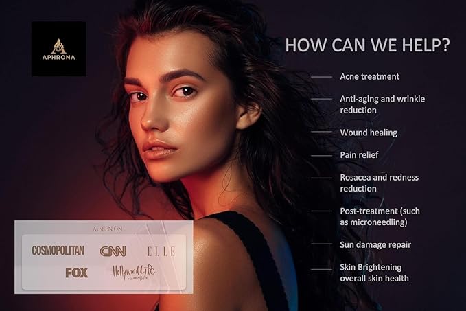 Aphrona FDA cleared LED Facial Skin Care Mask MOONLIGHT PRO 7 Color Treatment Photon Mask (White)