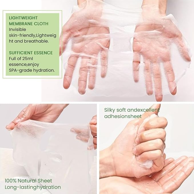 8 Pack Aloe Vera Face Sheet Mask Skincare,Hydrating Face Mask For Sensitive Skin,Moisturize,Soothing,Nourish for All Skin Types,Natural Spa Party Facial Mask Skincare Set for Women Men Girls