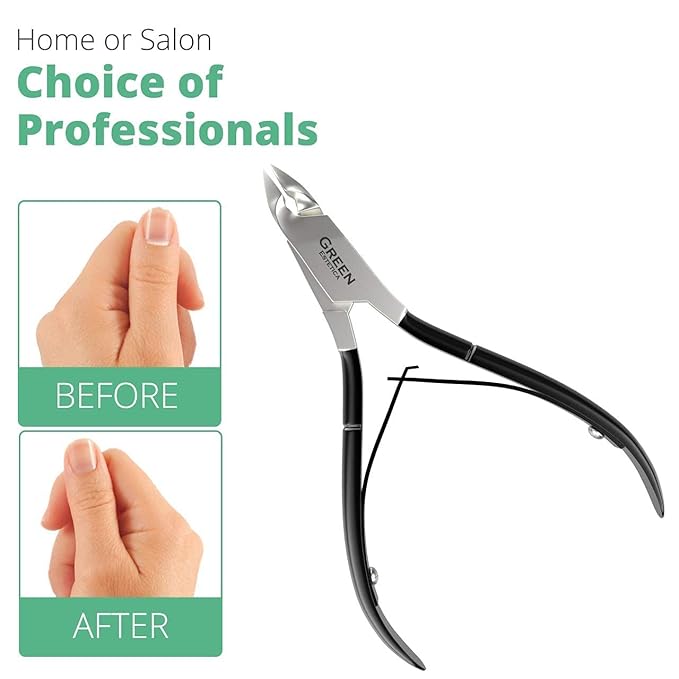 Professional Cuticle Trimmer with Cuticle Pusher Nail Cuticle Remover Nipper Silver Stainless Steel Sharp Blades Manicure Tools with Double Spring Nail Care Pedicure Nail Tools Home Spa (Black)