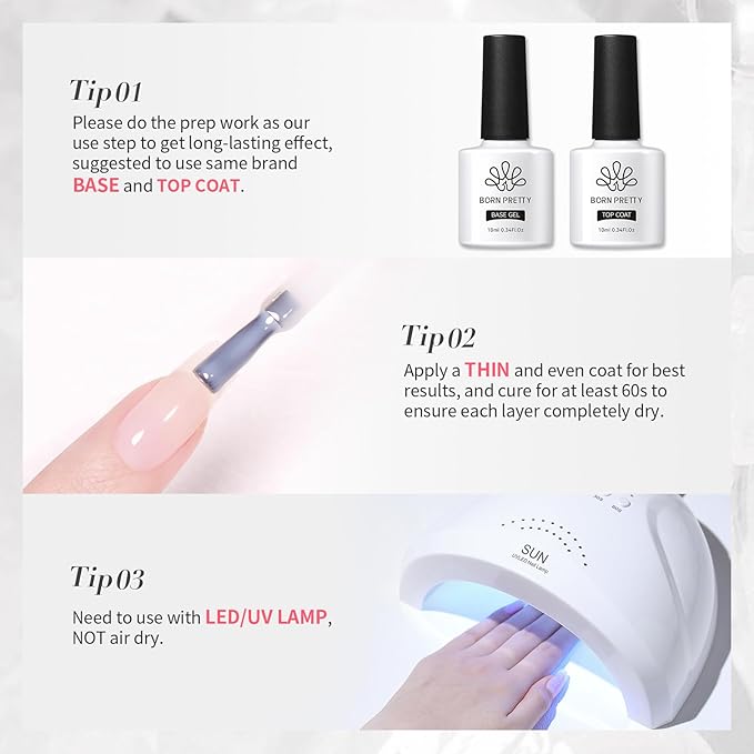 Born Pretty Milky White Jelly Gel Nail Polish Jelly White Sheer Natural Translucent Hema-Free Soak Off U v Gel Polish Nail Art DIY Salon and Home 15ML