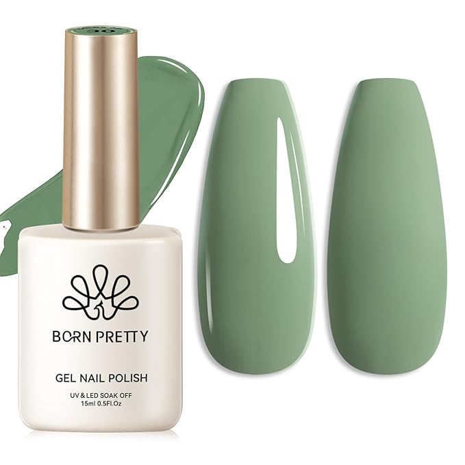 Born Pretty Oliver Green Gel Nail Polish Spring Summer Green Color Soak Off Gel Polish Nail Art Design Manicure Salon DIY Home 15ml