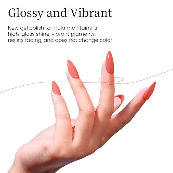 MAYCHAO 15ML Carrot Gel Nail Polish 1Pc Coral Pink Gel Polish Soak Off UV LED Nail Polish Nail Art Starter Manicure Salon DIY at Home, 0.5 OZ