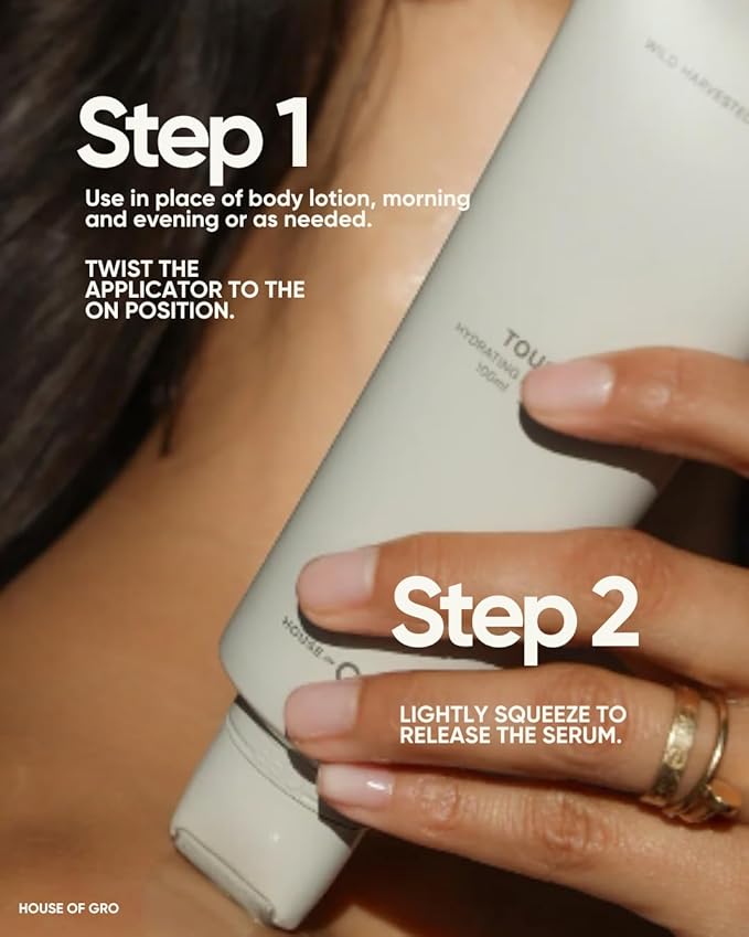 House of Grō TOUCH - HYDRATING BODY SERUM | 100ML - Chaga Mushroom Skincare, Body Serum, Inclusive Clean Beauty For All Ages And Skin Types, For Healthier Looking Skin