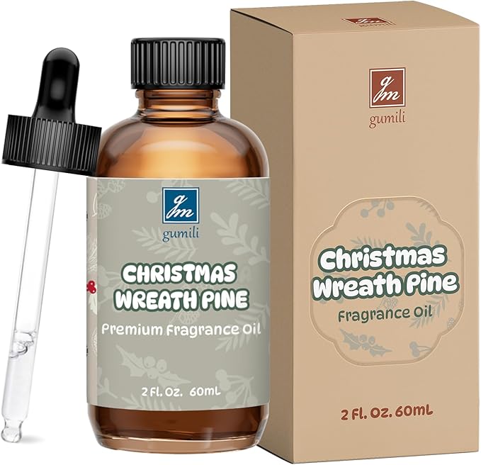 Christmas Wreath Pine Fragrance Oil 2 Oz, Natural Scent Oil for Home Essential Oils Diffuser, Candle Making, Soap Making, DIY Body Oils, Perfume, Body Mist, Spray - Cozy Pine Scent