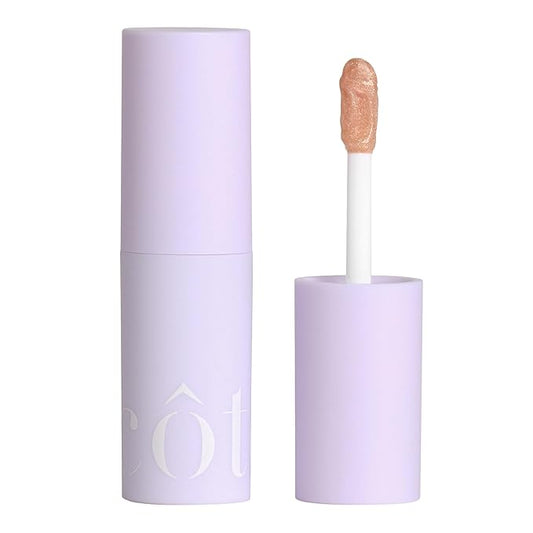 Cote Beauty's Euphoria Peptide Lip Shine, Ultra Hydrating & Long-Lasting Shimmery Sheer Nude Plumping Lip Gloss for Women with Hyaluronic Acid, Shea Butter & Jojoba Oil, Vegan & Cruelty-Free, 0.12FlOz