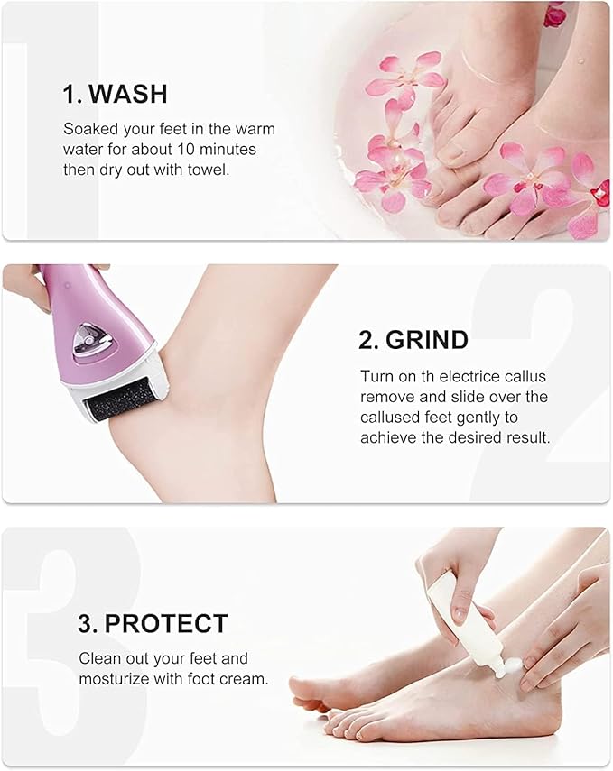 Electric Foot Callus Removers Rechargeable, Portable Electronic Foot File Pedicure Tools, Electric Callus Remover Foot Scrubber Kit, Professional Foot Care Ideal Gift for Dead, Hard Cracked Dry Skin
