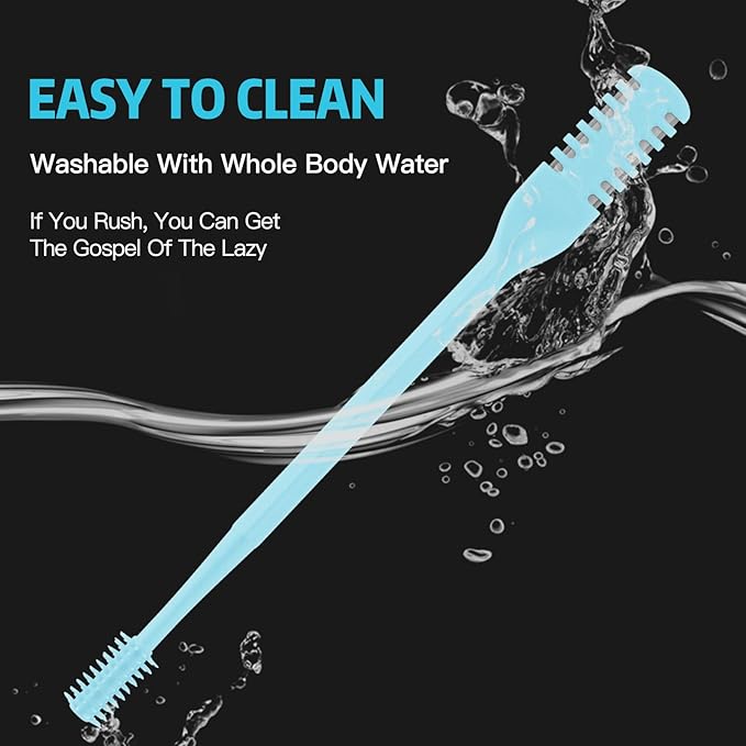 4Pcs 2-in-1 Nasal Hair Cutter, Double Sided Nose Hair Trimmer, 360° Nostril Hair Remover Tool, Manual Nose Knife with Soft Cleaning Brush for Men Women(Blue)