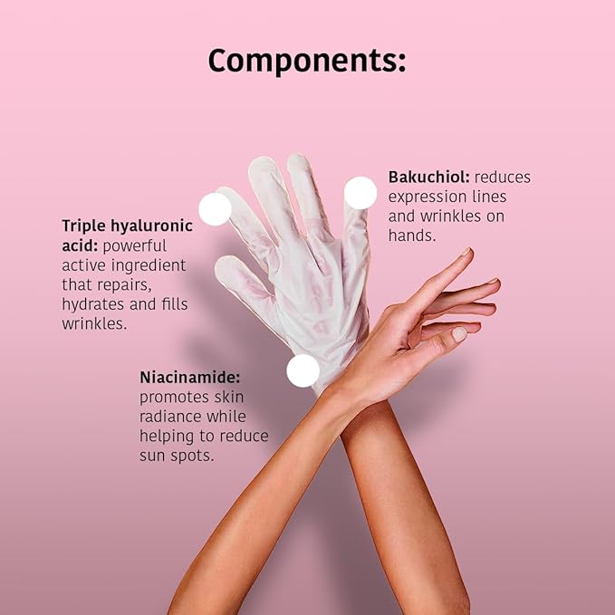 IROHA NATURE Anti-Aging Hand Mask Gloves | 15 Pairs | Triple Hyaluronic Acid, Bakuchiol & Niacinamide | Reduces Wrinkles & Dark Spots | Vegan & Cruelty-Free | 93% Natural Ingredients