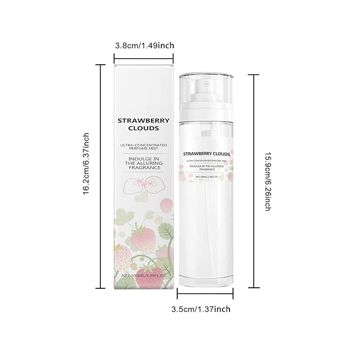 Strawberry Clouds Ultra-Concentrated Perfume Mist - Sweet Strawberry Vanilla Body Spray for Women, Long-Lasting Bath And Shower Fragrance (2)