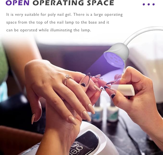 UV LED Nail Lamp, Portable Mini Nail Dryer, 360° Rotatable Hands Free Quick Gel Nail Light, Nail Polish Curing Lamp Flash Cure Light for Nails Great Great for DIY Home & Salon Manicure