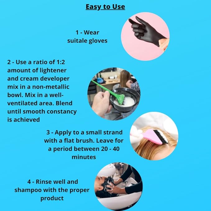 Pearly Blond Ammonia Free Toner Hair Dye Lightening Bleaching Powder 1.1 Pound / 17 Oz Tub - Made in Italy