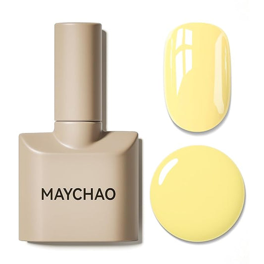 MAYCHAO 15ML Goose Yellow Gel Nail Polish 1Pc Bright Yellow Gel Polish Soak Off UV LED Nail Polish Nail Art Starter Manicure Salon DIY at Home, 0.5 OZ