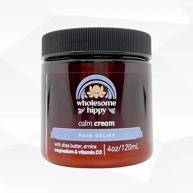 Wholesome Hippy Magnesium Calm Cream – All Natural Body Butter with Magnesium, Vitamin D3, Arnica & Turmeric – Soothing Moisturizer for Skin Wellness & Relaxation – 4oz