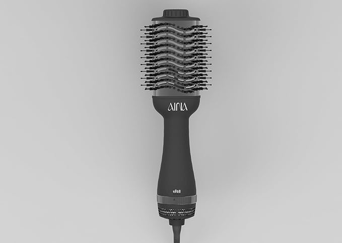 AINA Hot air Brush, Blow Dryer Brush | 60MM 2-in-1 Titanium Volumizer, 3 Heat Settings | 360° Vented Airflow 110V/ALCI Plug (65mm Triangle)