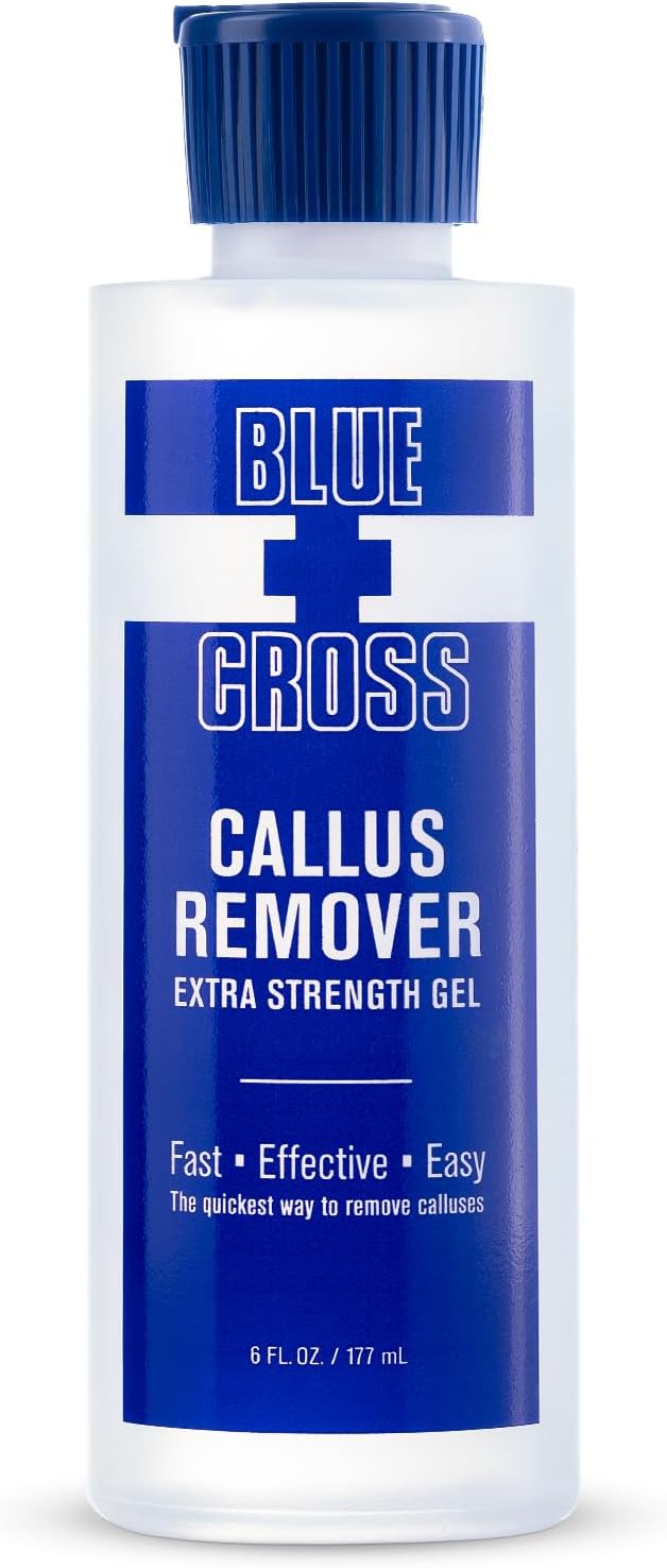 Blue Cross Callus Remover Gel for Feet or Heel, Extra Strength Professional Nail Care, File, Shaver, Scrubber & Pumice Stone Alternative for at Home Manicure/Pedicure Results, 6oz