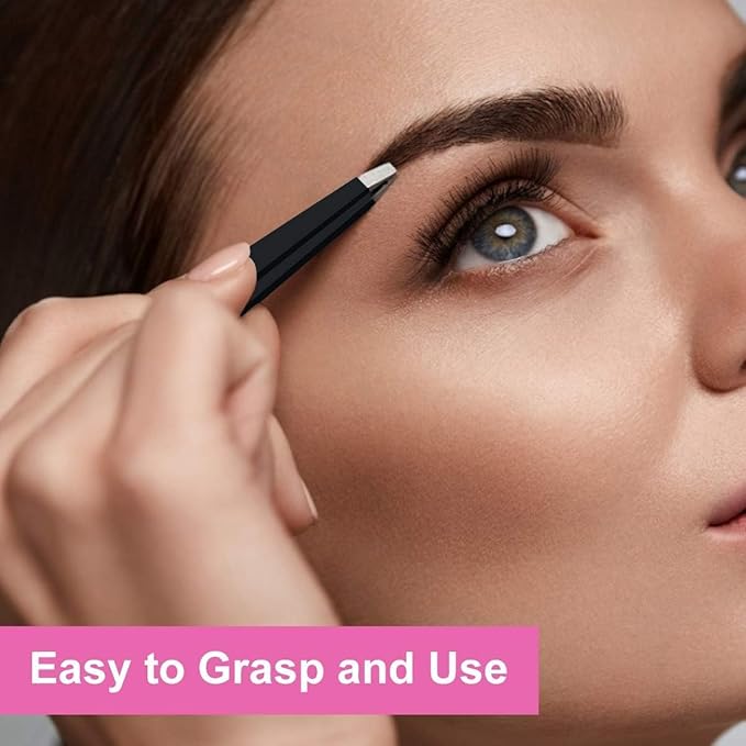 Tweezers and Fingernail Clippers Kit, 8 Pcs Professional Tweezer Nail Clipper Set Stainless Steel Manicure Tools with Case for Men Women