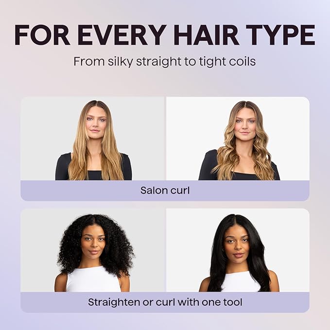 Wavytalk Airflow Styler Whirlwind Curl, Hair Straightener and Curler 2 in 1, Upgraded Curling Iron & Flat Iron Achieve One Pass Curl, Less Damage to Hair