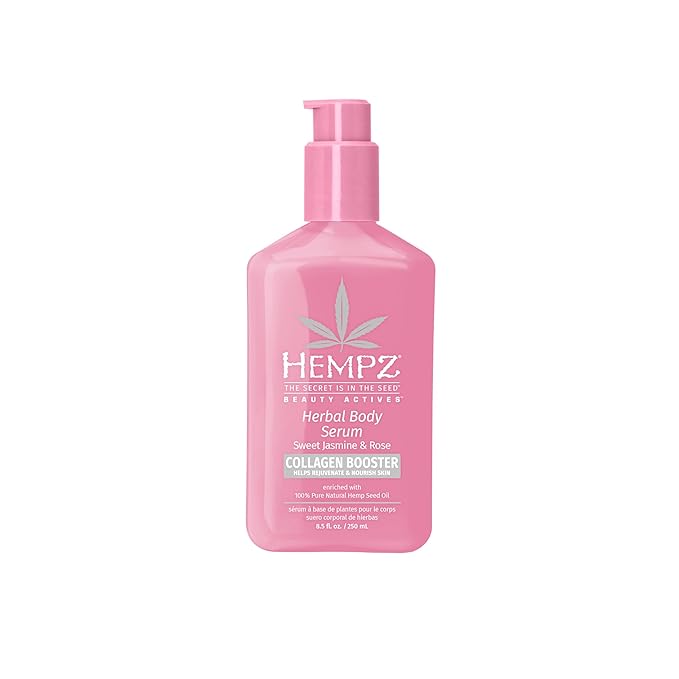 Hempz Sweet Jasmine & Rose Body Serum with Collagen Booster, Light weight, Fast Absorbing Cream Gel, 8.5 fl.oz.
