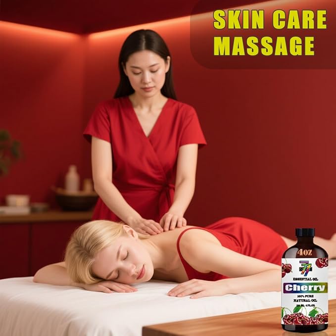 Pure Cherry Essential Oil (4 oz) - Natural Aromatherapy Scent for Diffusers, Humidifiers, DIY Candles, Soap Making, Bath & Home Fragrance